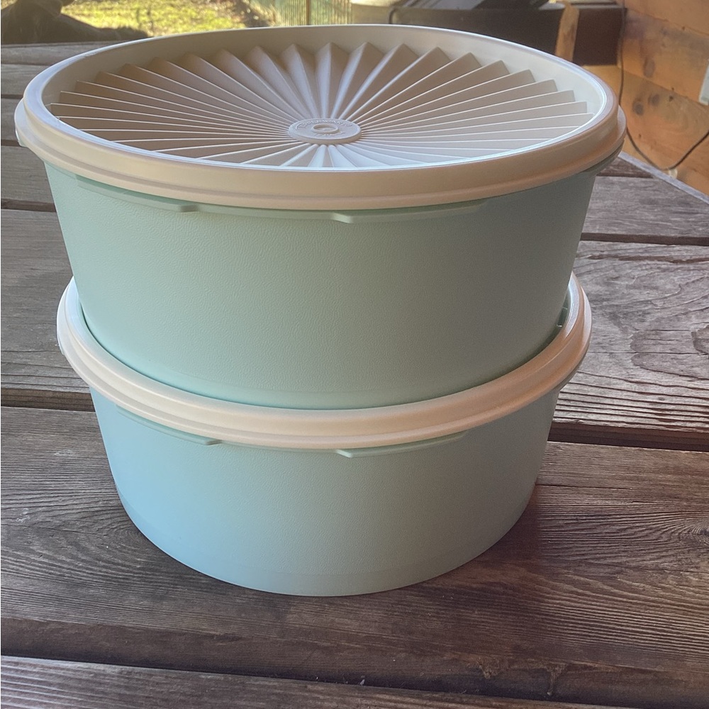 Tupperware Servalier Stacking Canisters- set of two - capacity 1.8 liters